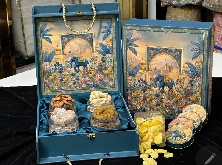 Azure Elephant Keepsake Trunk